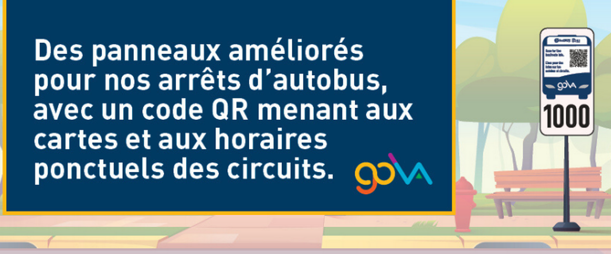 Les services de transport en commun GOVA améliorent les arrêts d'autobus (code QR)